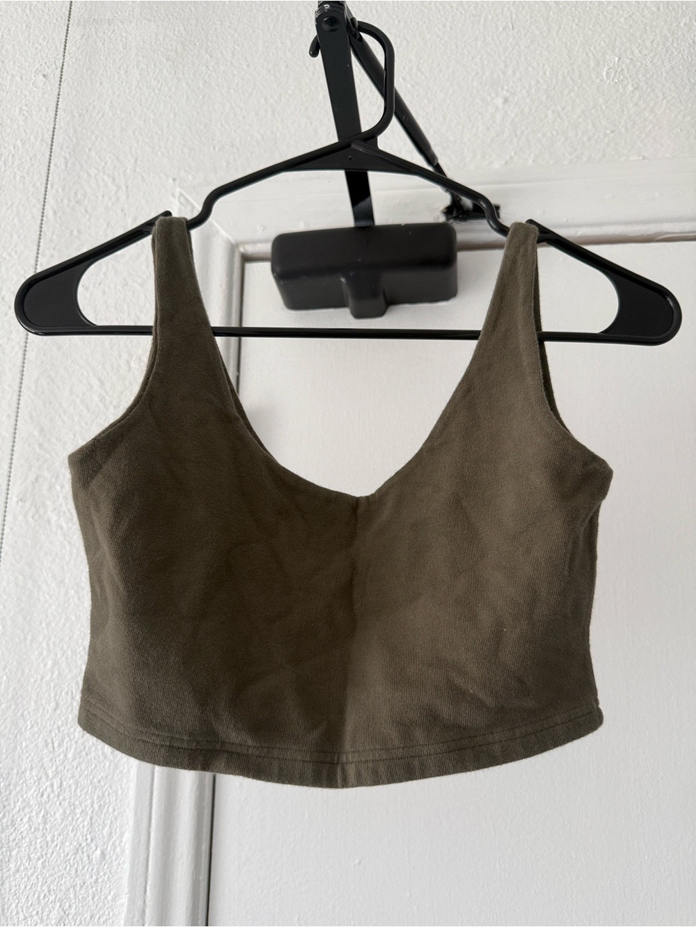 Brandy Melville Olive V-Neck Cropped Tank